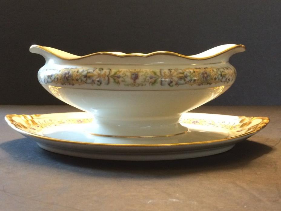 Limoges China ca 1920's - Wm Guerin & Co, Pattern GUE23, Fast Stand Gravy Boat