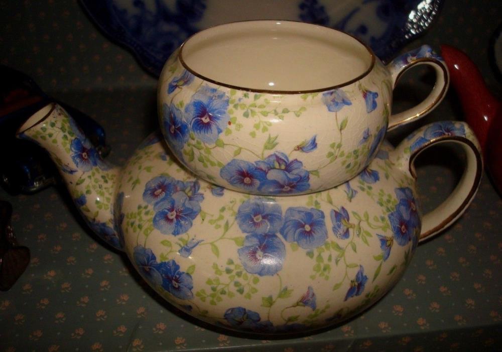 Lord Nelson Pansy Chintz Teapot & Sugar Stackable