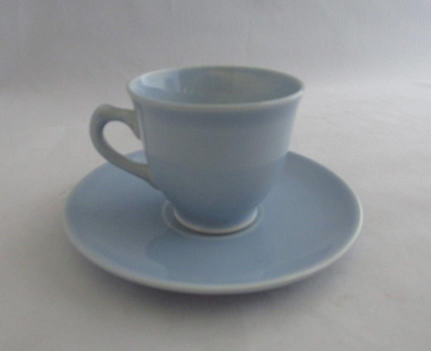 Taylor Smith Taylor TS&T Lu-Ray Pastels Demitasse Blue Cup & Saucer, as is