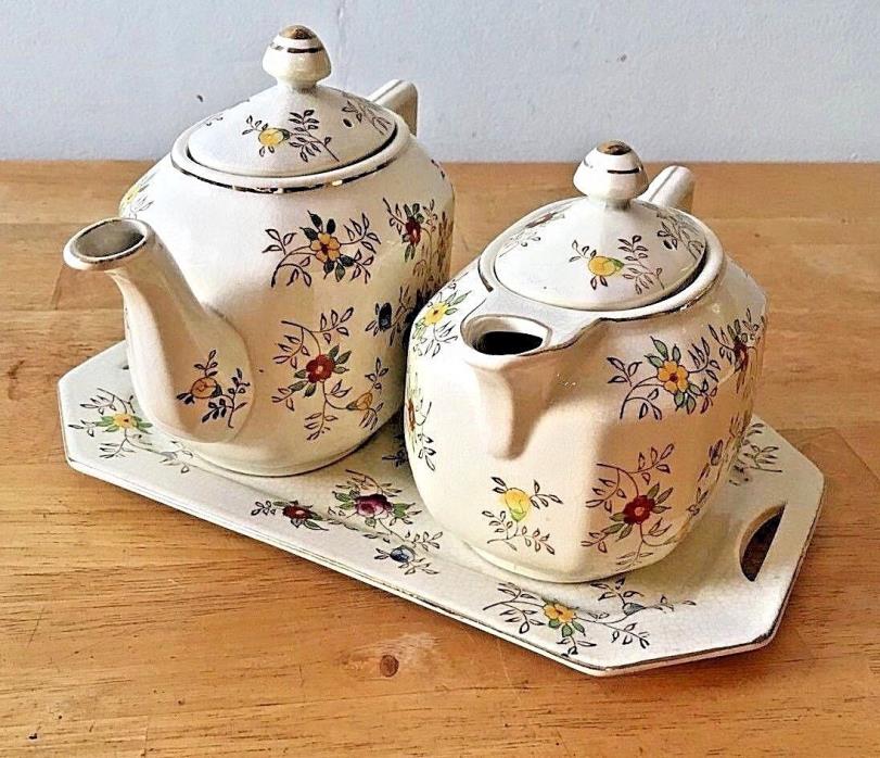 Teapots TT Vintage Primrose Rose Pattern Takito Handpainted Japan Set With Plate