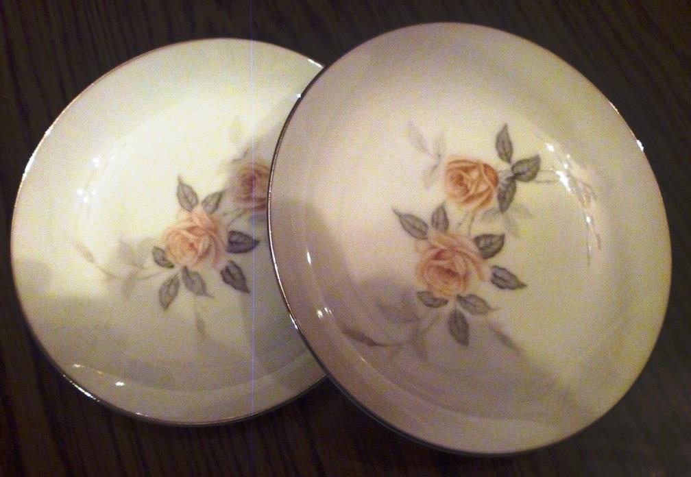 ACI Fine China ELAINE #6102 Lot 2 Fruit Dessert Bowls 5 1/2