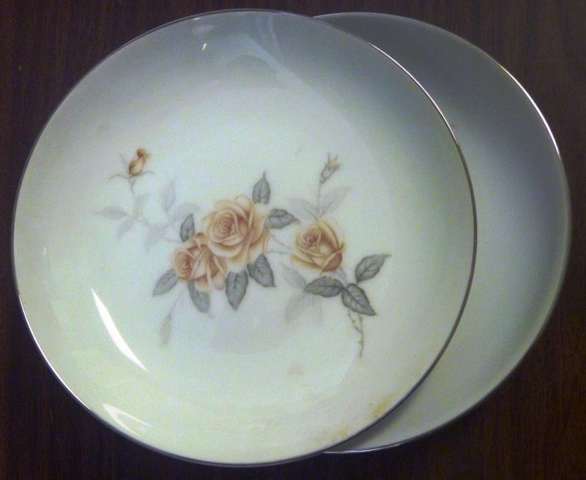 ACI Fine China ELAINE #6102 Lot 2 Soup Bowls 7 3/4