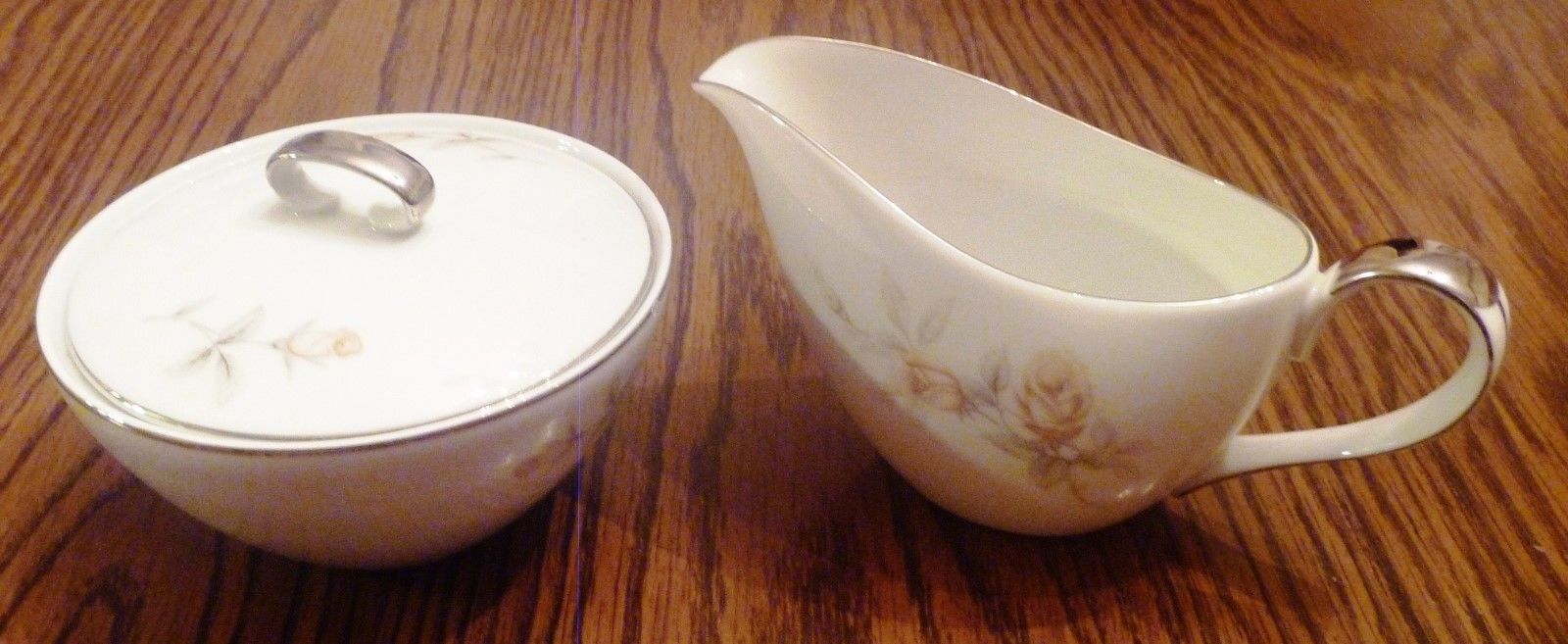 ACI Fine China ELAINE #6102 Sugar Bowl & Creamer