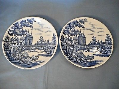 Lot of 2 Vintage Norleans Ghent Blue Willow Bread/Desssert Plates Made in Japan