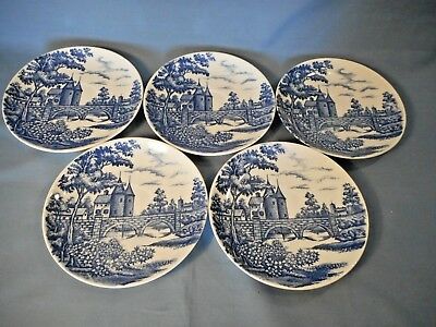 Lot of 5 Vintage Norleans Ghent Blue Willow Saucers Made in Japan