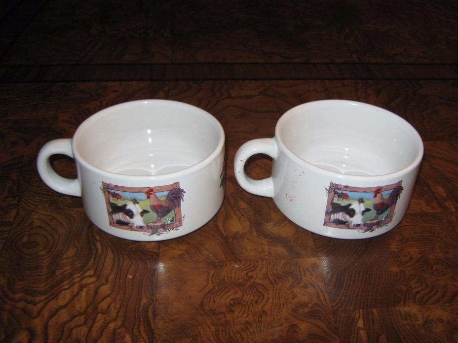 Set of Two Soup Bowls – Country Design