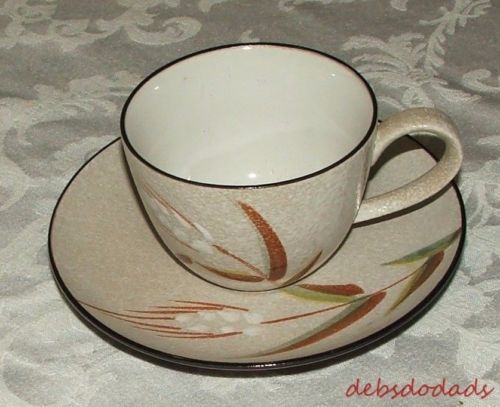 Ucagco Coffee Cup / Saucer Wild Rice Textured Pattern Stoneware Replacement