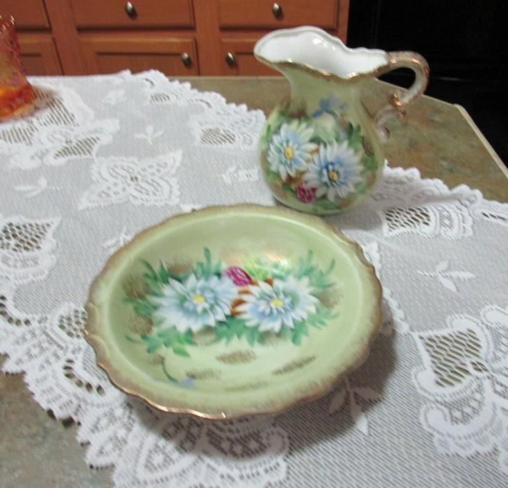 Vintage Royal Crown (Japan) Fine China Hand Painted Pitcher/Basin No issues