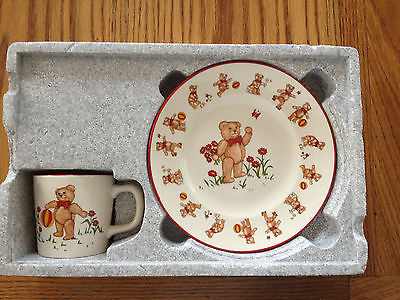 Mason's Teddy Bear 1984 Made in England Cup and Plate In box