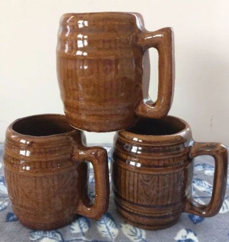 3 Vintage McCoy Pottery Barrel Mug