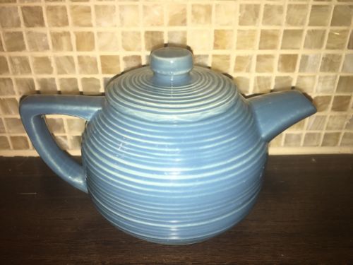 Beautiful Vintage McCOY Blue Ringed Design Teapot