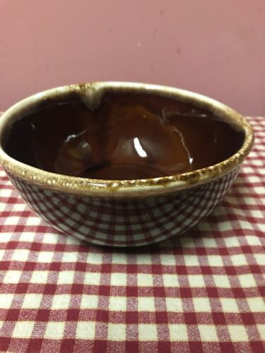 Vintage McCoy Pottery 7 1/2 Inch Brown Drip Mixing Bowl USA  #7027