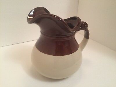 MCCOY Water Pitcher Pottery Brown/Beige Mint Vintage Collectible