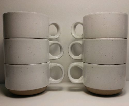 6 Natural Stoneware Cups Mugs MIDWINTER ENGLAND Excellent Stacking (Wedgwood)