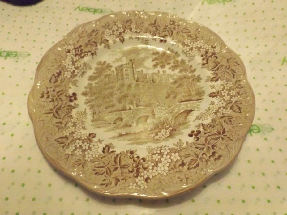 Romantic England Haddon Hall Plate J & G Meakin China Brown 10