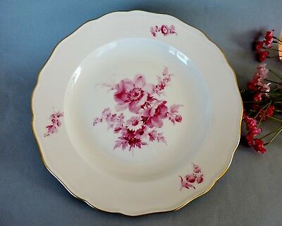 Rare Antique Meissen hand painted Plate with wild roses c. 1850-1924