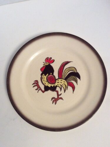 Plate: Red Rooster, Metlox Poppytrail, 1960’s, Stoneware