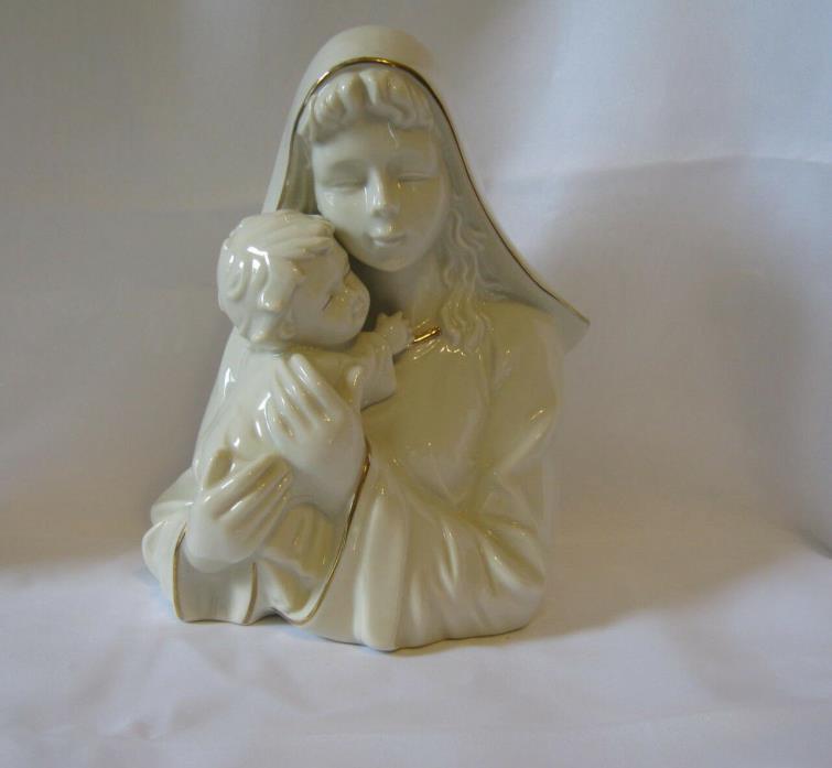 VTG Mikasa Holiday Elegance Madonna & Child Porcelain Figurine FK001 Gold Trim