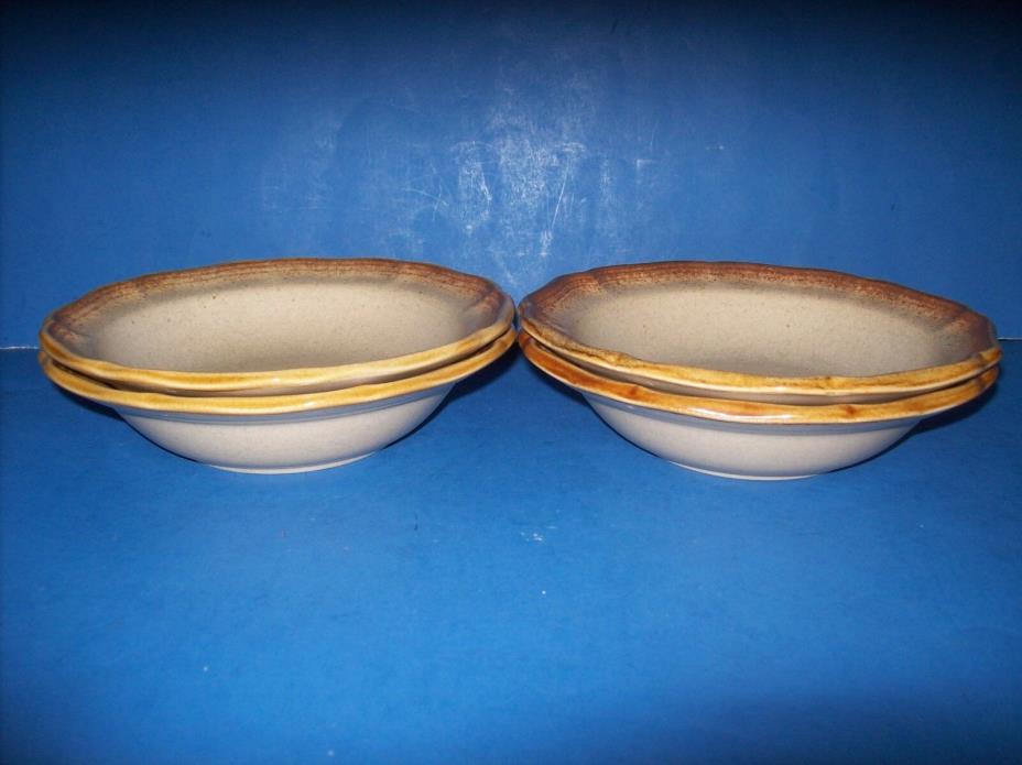 Four 1970's Mikasa Cereal Bowls -Whole Wheat #E800 Oven to Table Microwave Safe