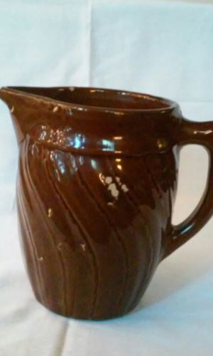 Pottery Pitcher Monmouth Pottery Brown