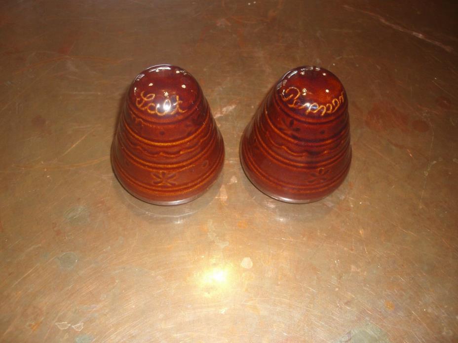 Vintage Marcrest Daisy Dot Brown Beehive Salt and Pepper Shakers
