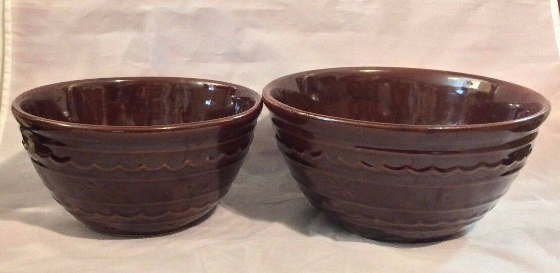 TWO MARCREST DAISY DOT OVEN PROOF STONEWARE BOWLS 9