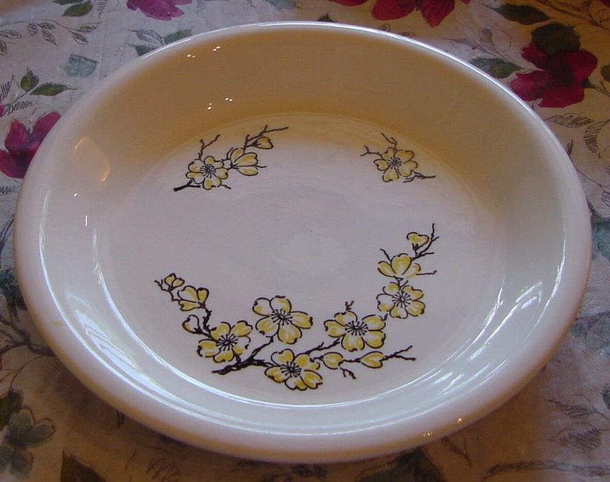 VINTAGE MARCREST DIXIE DOGWOOD PIE PLATE YELLOW FLOWERS CERAMIC STONEWARE?