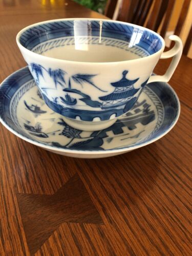 MOTTAHEDEH Blue Canton Tea Cup and Saucer