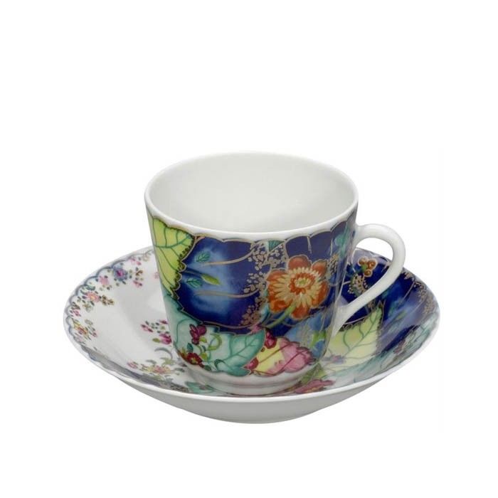 Mottahedeh Tobacco Leaf Cup and Saucer