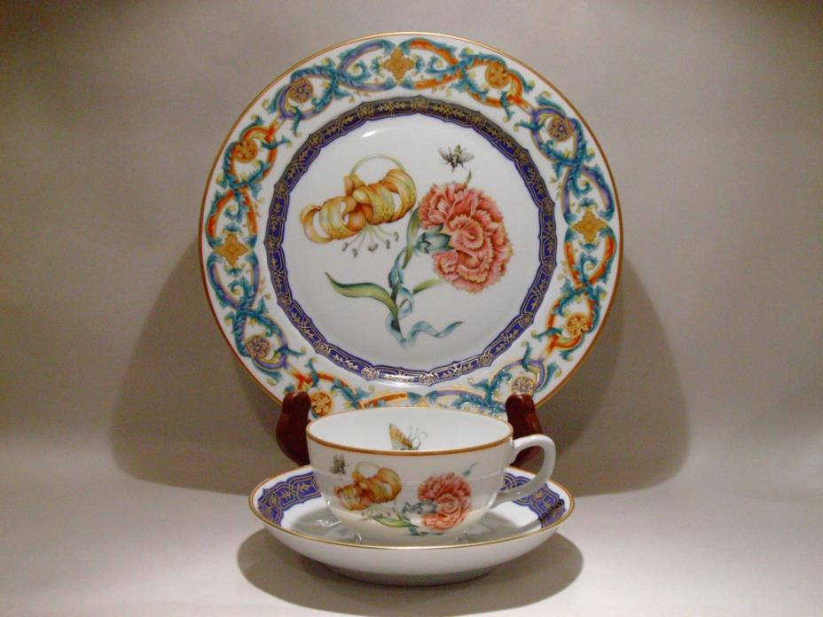 Mottahedeh Merian Daylily Trio Dessert/Salad Plate Cup Saucer