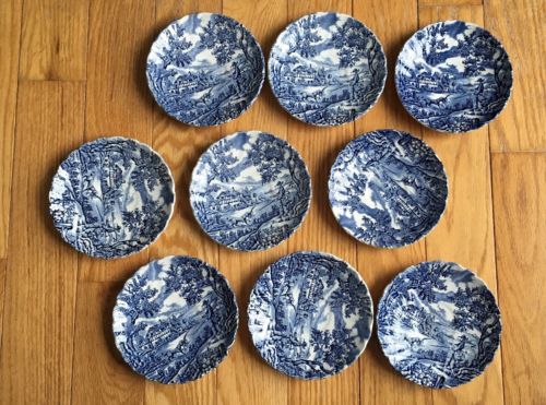 Vintage Myott The Hunter Lot Of 9 Saucer Tea Cup Plates
