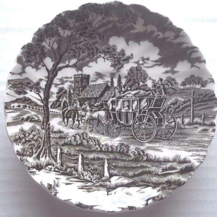 MYOTT ROYAL MAIL~STAFFORDSHIRE ENGLANG ~Brown Saucer~Stagecoach W/4 Horses