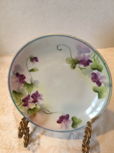 Hand Painted Nippon Jonroth Studios Antique Floral Salad/Dessert Plate 7”