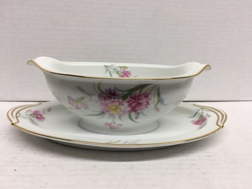 Vintage Noritake Nippon Toki Kaisha Pink Rose Gravy Boat