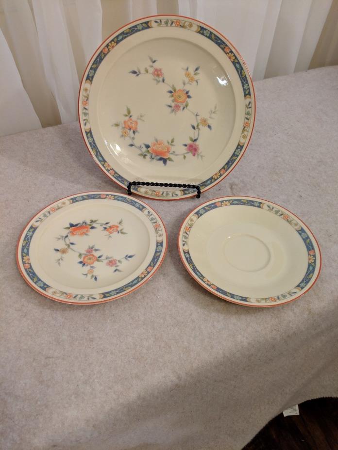 Noritake China Song 8165 W83 -3 PC Plate Set - Salad, Bread & Butter, and Saucer