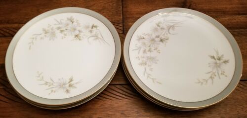 (6) Noritake Porcelain China Michelle 6021 w/Gold Bread Plate