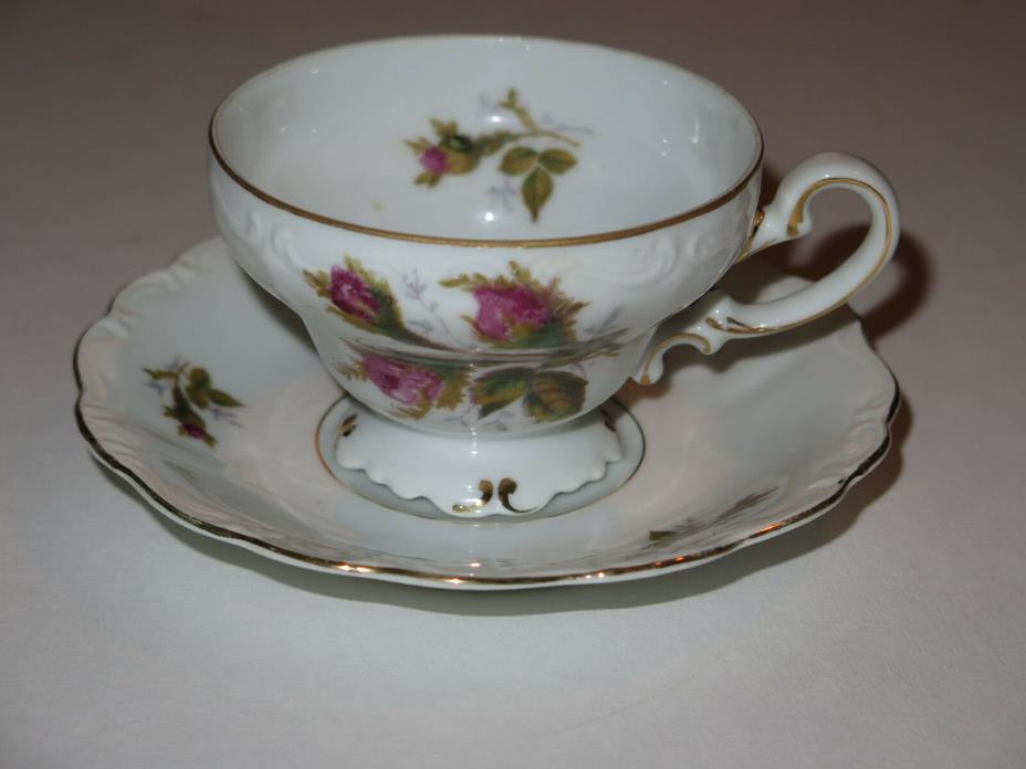 Ohata China Tea/Coffee Cup & Saucer Occupied Japan Pink Rose