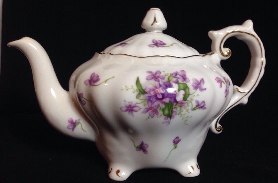 Teapot With Lid Rossetti Spring Violets Fine China Occupied Japan Hand Painted