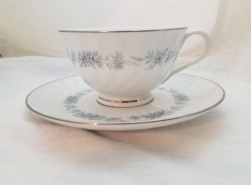 Royal Jackson Fine China Footed Coffee Tea Cup and Saucer Blue Heaven