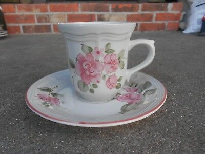 Vintage GIBSON ROSELAND  Pink Rose COFFEE CUP and SAUCER  Retired