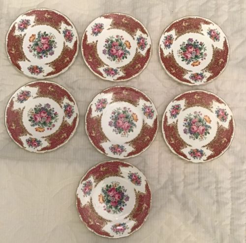 7 EB Foley China MONTROSE Bird Floral Pattern 6 Inch Side Plates AA