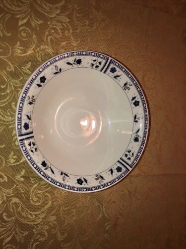 Gibson Housewares  blue trim floral serving bowl