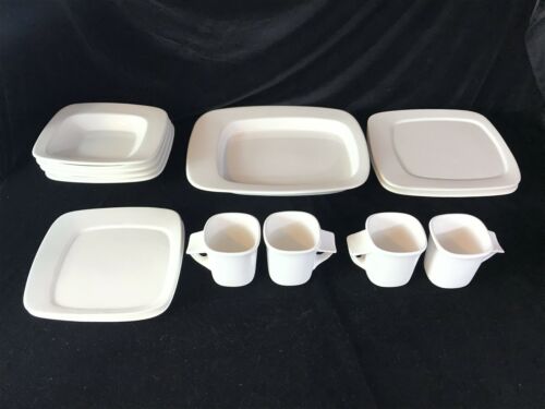 Studio Nova Compose White 13 Pc Dining Set, Plates, Bowls, Cups, Platter