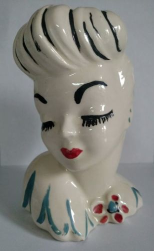 Vintage Lady Head Vase Headvase Design No 2