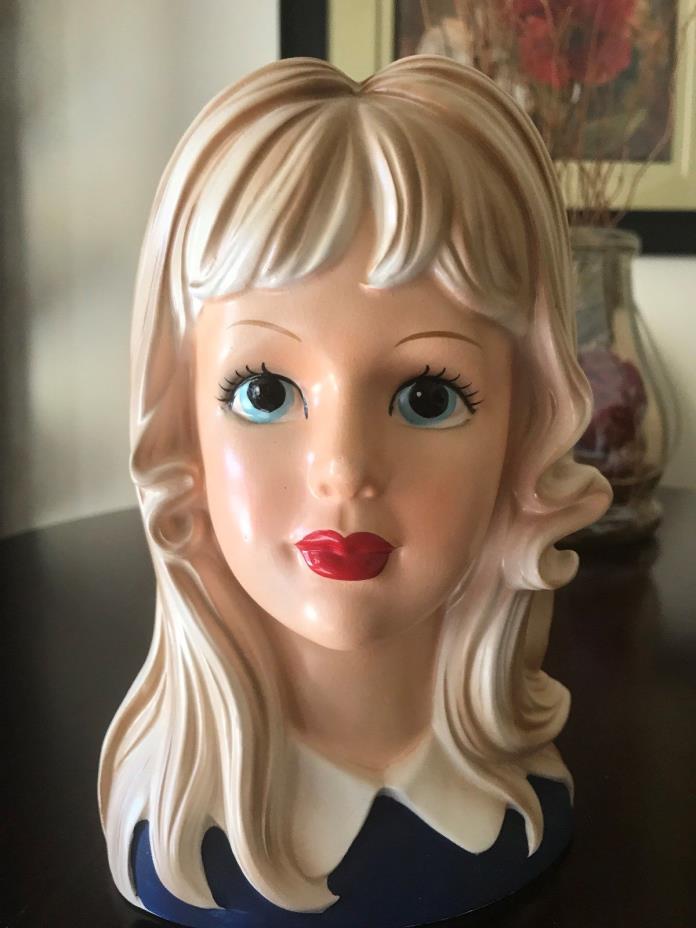 Vintage Teen Head Vase, 8.5