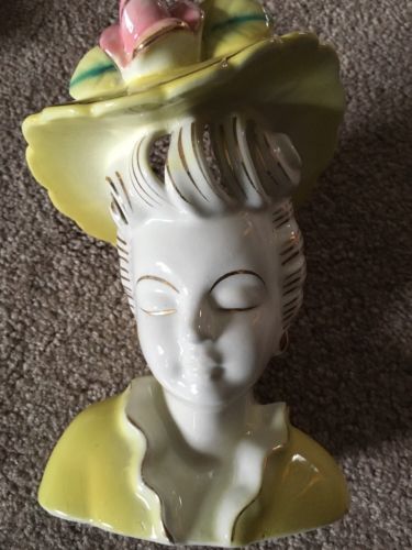 Collectible Head Vase Yellow Perfect Condition