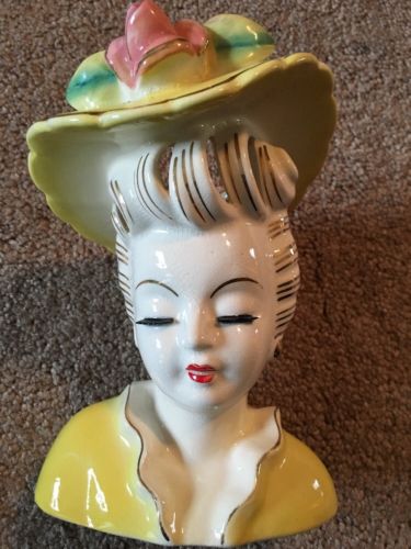 Collectible Head Vase Yellow Great Condition