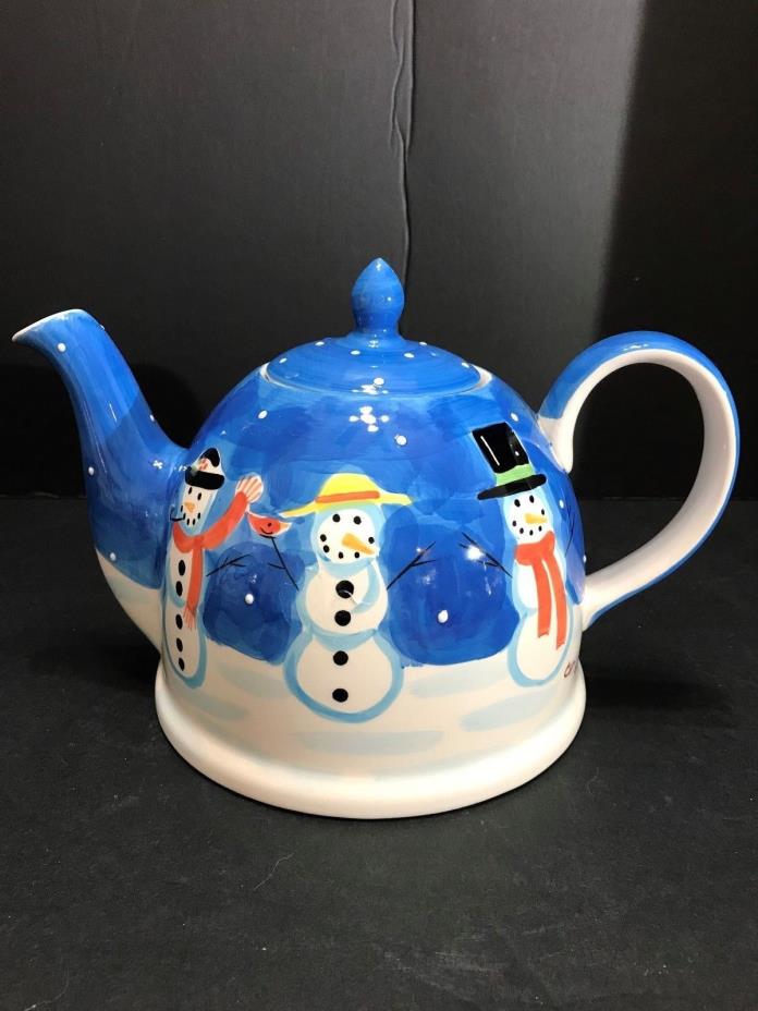 Le Gourmet Chef Hand Painted Snowman Teapot