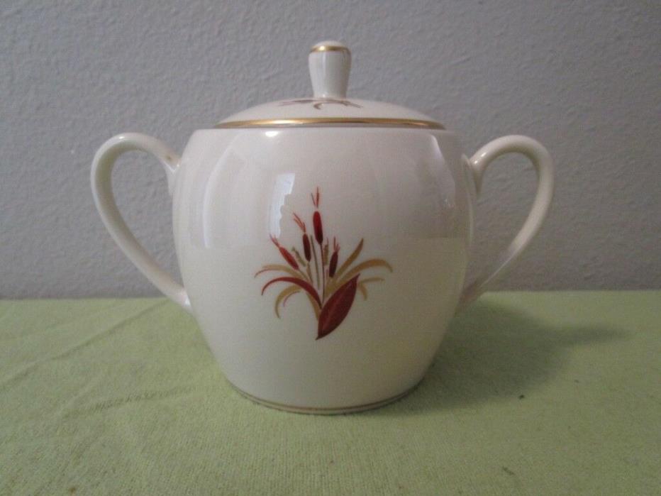 Pickard China Cattails Pattern 1104 Sugar Bowl With Lid
