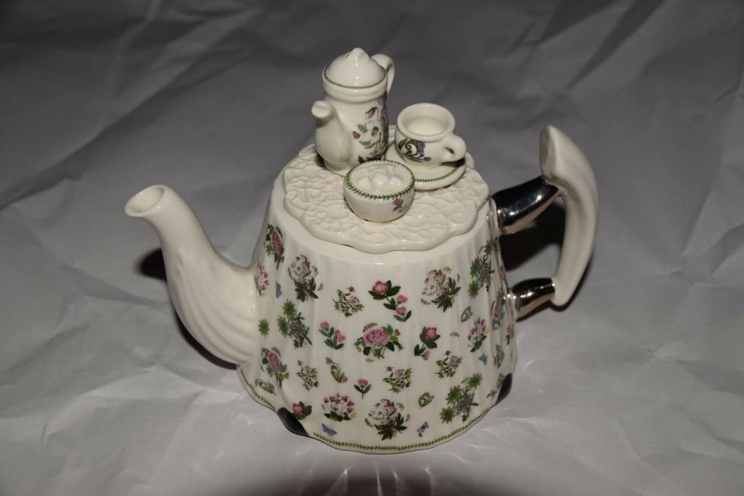 VINTAGE Portmeirion Botanic Garden Mini Teapot with Tea Table Lid England 3